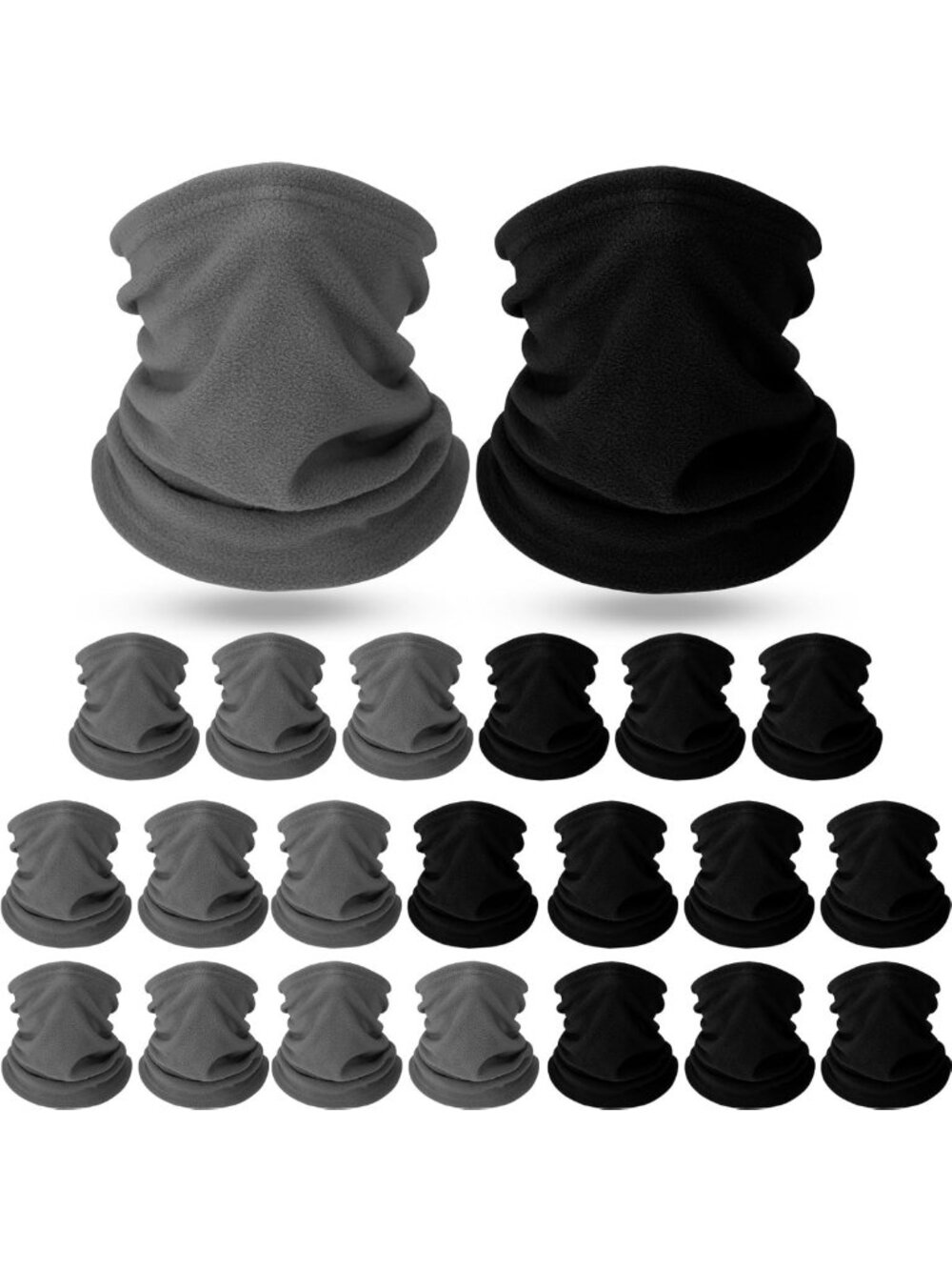 20 Pcs Winter Fleece Neck Warmers Gaiter Set - Cozy, Soft, Cold Weather